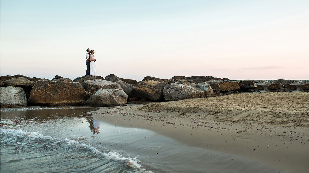 symbolic wedding ceremony on the beach in italy