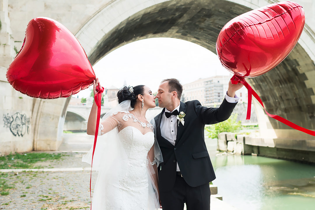 wedding shooting in rome castle sant angel